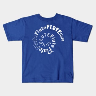 Flute Spiral White Text Kids T-Shirt